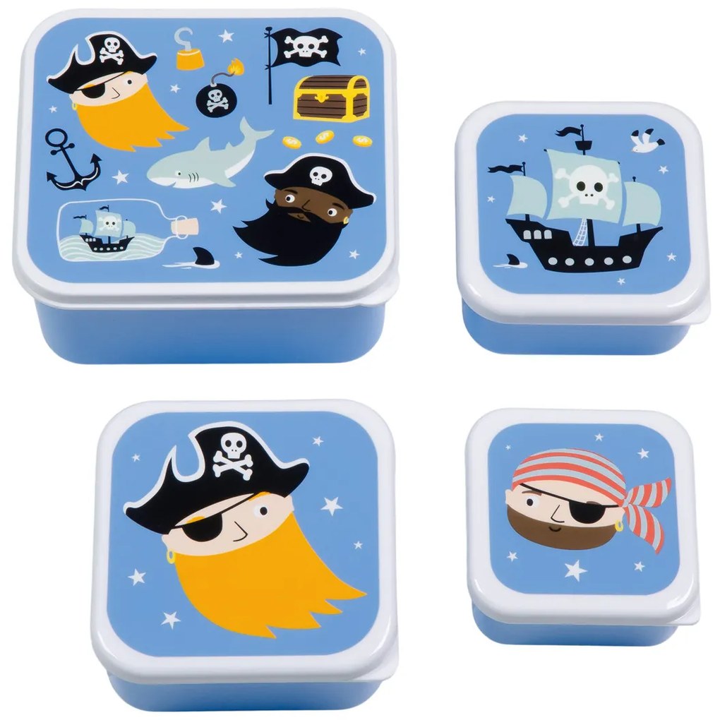 A Little Lovely Company - set di quattro scatole merenda - pirati