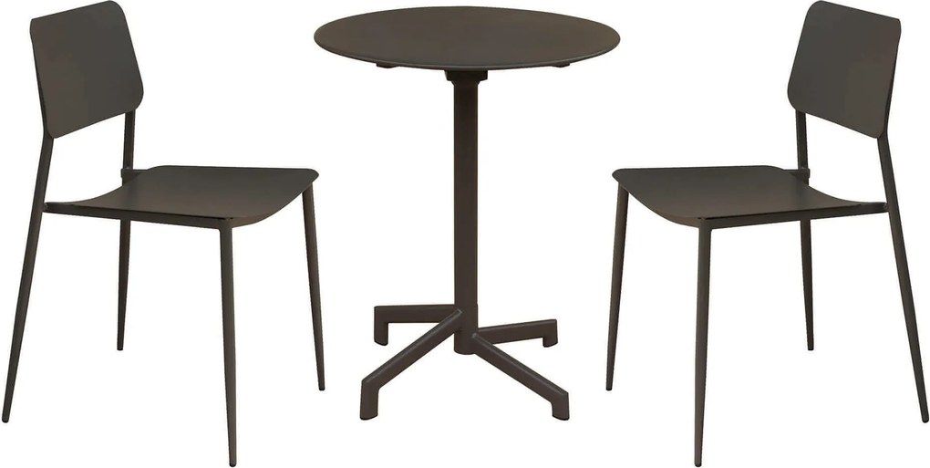 OPERA - set tavolo in metallo cm Ø 60 x 74 h con 2 sedie Viper