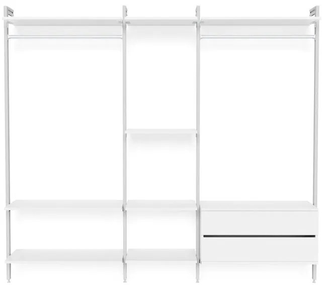 Kit cabina armadio PROJECT KIT GUARDAROBA 245X50CM CLASSIC in alluminio 245 x 220 x 50 cm bianco/anodizzato