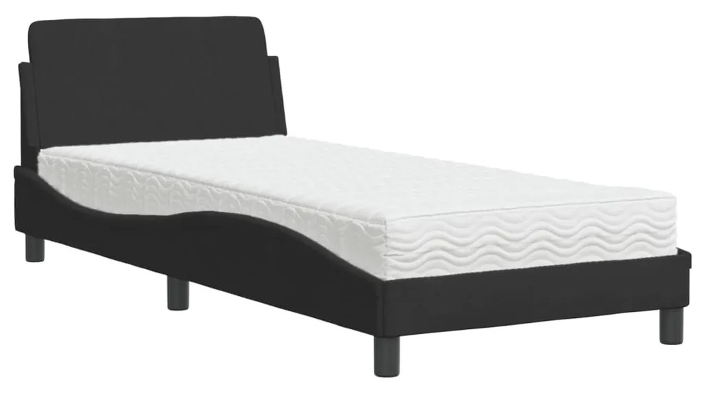 Letto con materasso nero 80x200 cm in velluto