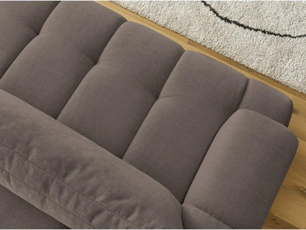 Divano grigio tortora allungabile e con contenitore rivestito in ciniglia 251 cm Fuji – Bobochic Paris