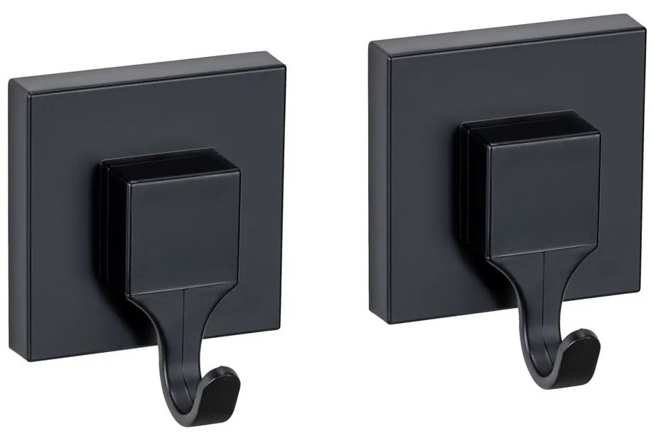 Ganci neri in plastica autobloccanti in set di 2 pezzi Quadro - Wenko
