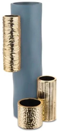 BONGELLI PREZIOSI vaso con forme particolari a 4 bocche h 34 blu