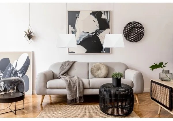 Lampadario a sospensione con filo DIAMENT 2xE27/60W/230V bianco