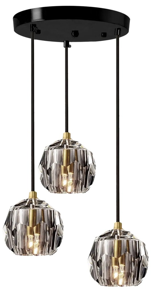LAMPADA DA SOFFITTO CRISTALLO BLACK APP588-3CPR