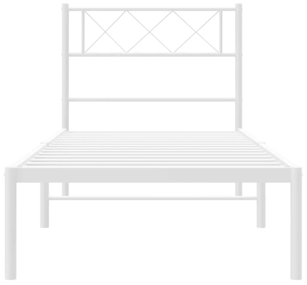 Giroletto con testiera metallo bianco 107x203 cm
