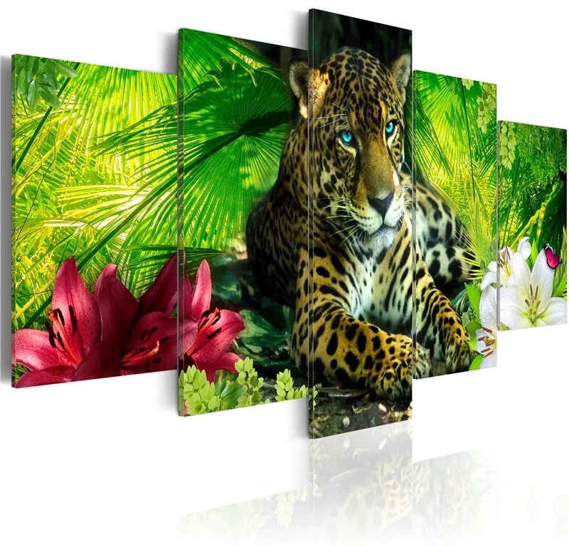 Quadro Jaguar  Colore Nero, Dimensioni e Misure 100x50