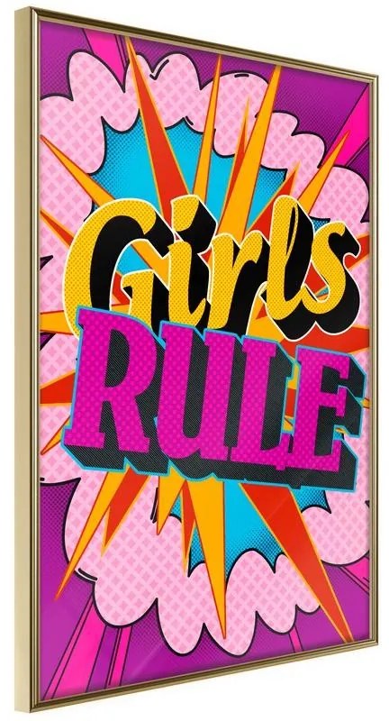 Poster  Girls Rule (Colour)  Cornice Quadri Cornice d'oro, Larghezza x Altezza Home decor 20x30