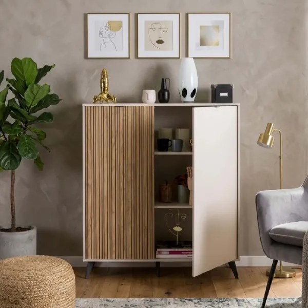 Madia in legno Nidor 123x125h cm a 2 ante Grigio