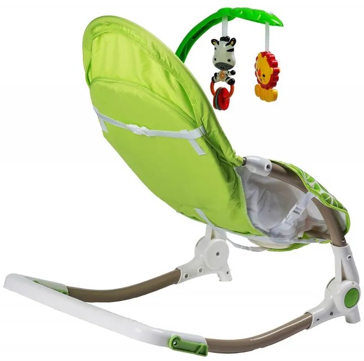 Sedia a dondolo per bambini ECOTOYS in verde con melodie