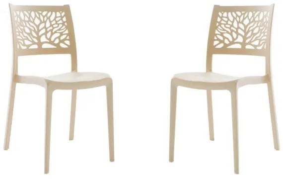 Sedia per interno o esterno impilabile Crema - LONDON TREE 2 sedie