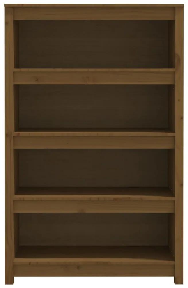 Libreria marrone miele 80x35x126 cm in legno massello di pino