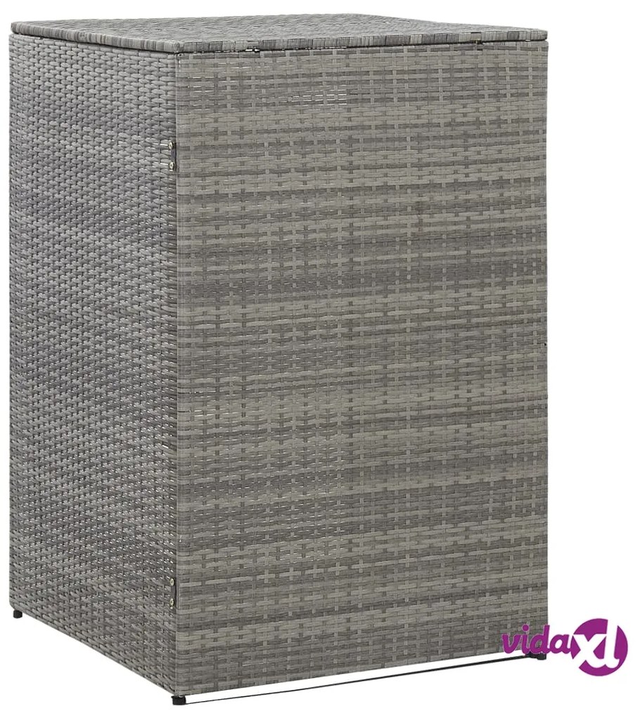 vidaXL Copribidone Singolo Spazzatua Antracite 76x78x120 cm Polyrattan