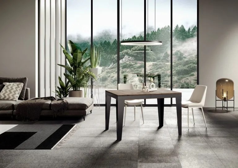 Tavolo Estensibile Flame Evolution P.90 - Struttura Antracite, 90x180/284 cm Flame Evolution / Noce