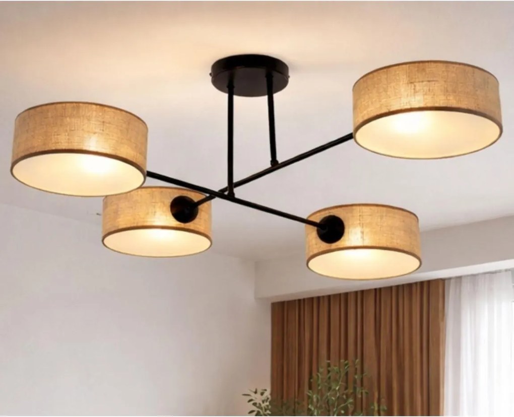 Brilagi - Plafoniera VIRGO 4xE14/40W/230V beige/nera