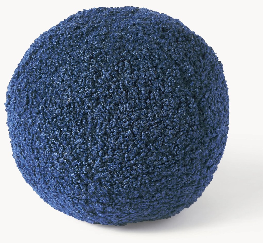 Cuscino decorativo rotondo in tessuto teddy Dotty