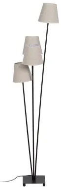 Lampada da Terra Marrone Nero Crema Ferro 60 W 220-240 V 30 x 36 x 144 cm