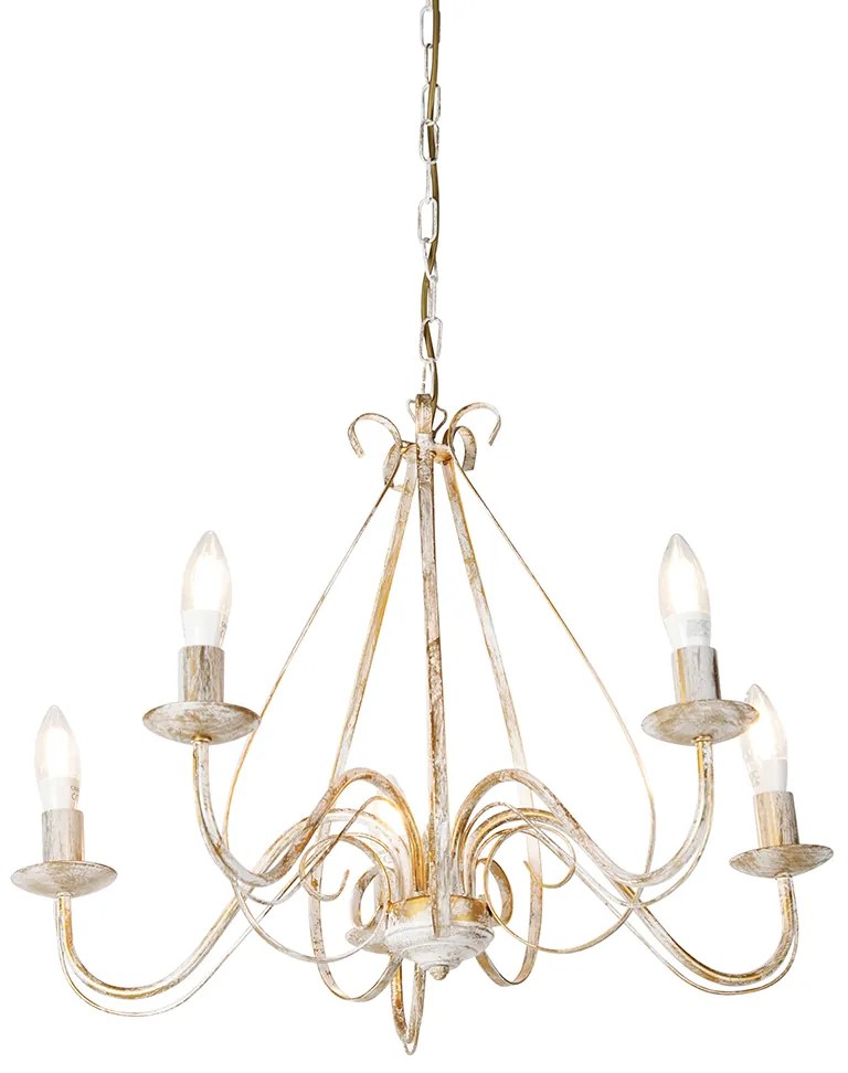 Lampadario intelligente bianco 5 luci incl. Wifi B35 - Giuseppe