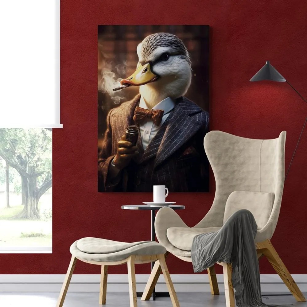 Quadro su tela – Gangster animale anatra