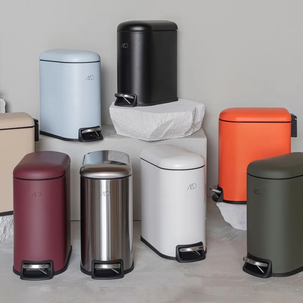 Cestino per la spazzatura viola scuro in metallo con pedale 5 l Mini Walther – Mette Ditmer Denmark