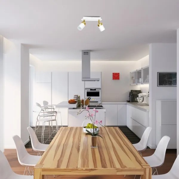 Faretto JOKER 2xGU10/25W/230V bianco/oro