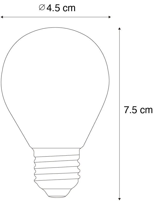 Set di 5 lampadine LED a filamento E27 dimmerabili G45 trasparenti 4W 470 lm 2700K