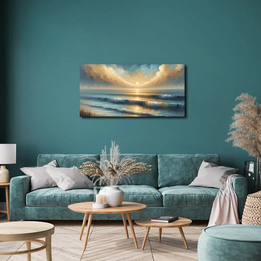 Quadro su tela – Raggi di sole sull’acqua