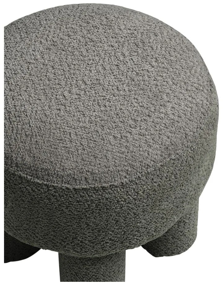 Poggiapiedi grigio scuro con rivestimento in ciniglia Canberra – House Nordic