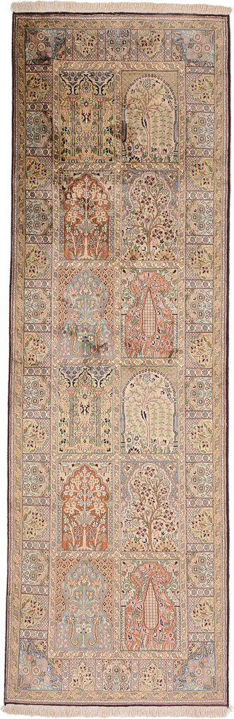 Cashmere Silk Tappeto orientale 90 x 290 (Indian) Annodato A Mano