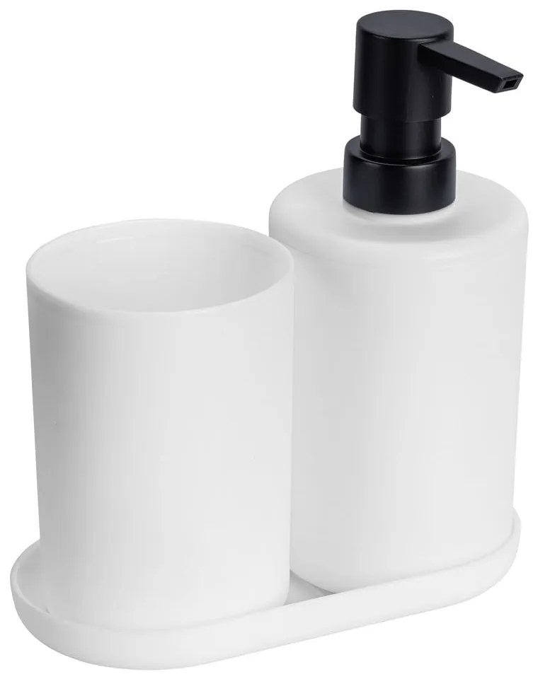 Set di accessori per il bagno bianco opaco in plastica Fano – Allstar