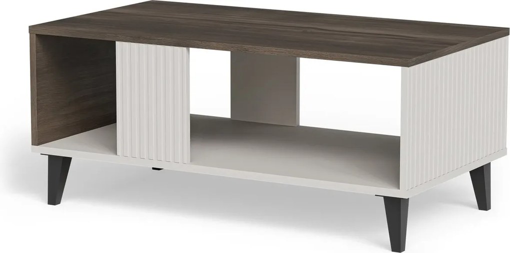 Tavolino Random 2 LAW-1 in finitura cashmere, noce e nero – 92x50x40 cm