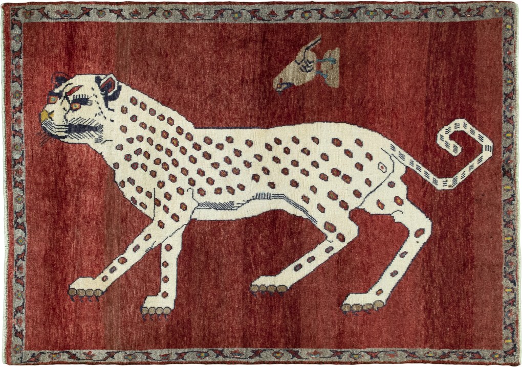 Gabbeh Tappeto 110 x 150 Rosso (Iran) Annodato A Mano