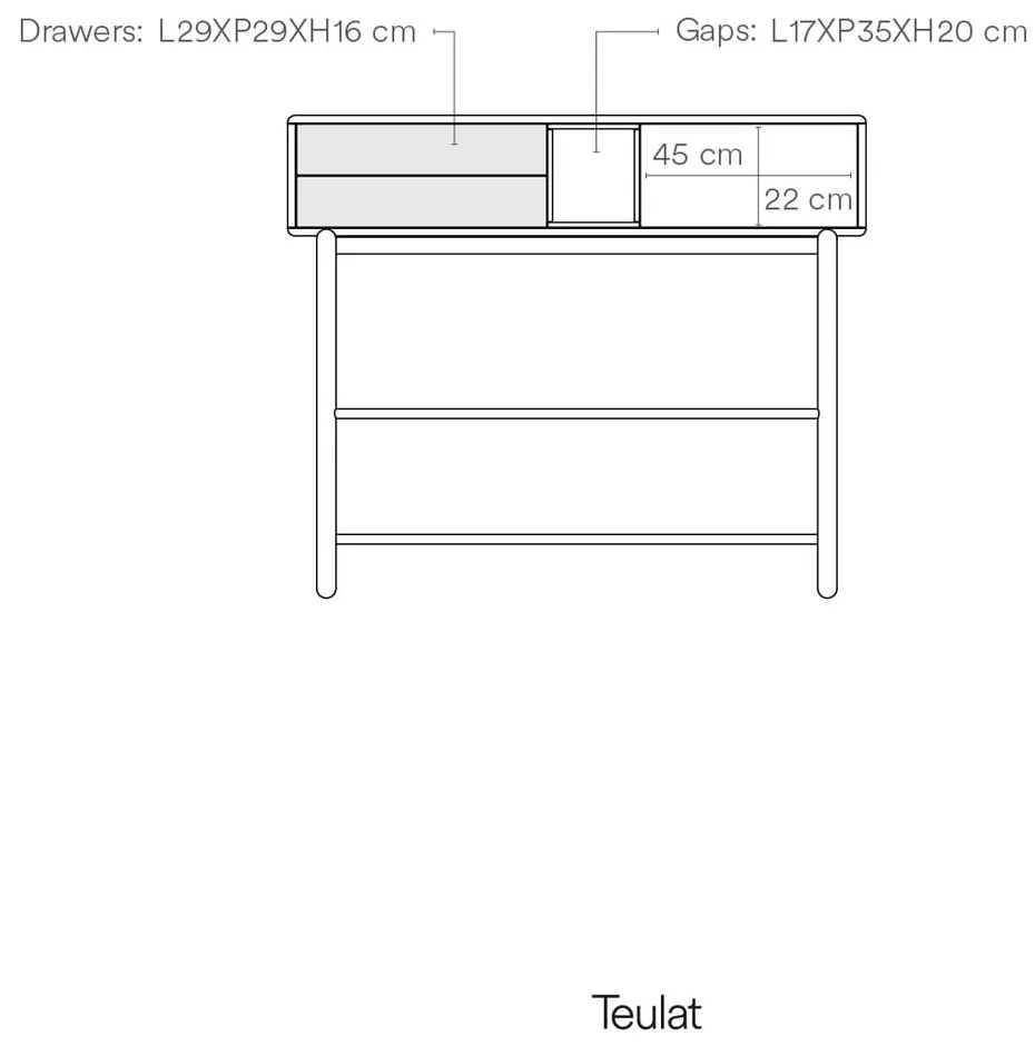 Consolle grigio scuro 35x120 cm Corvo - Teulat