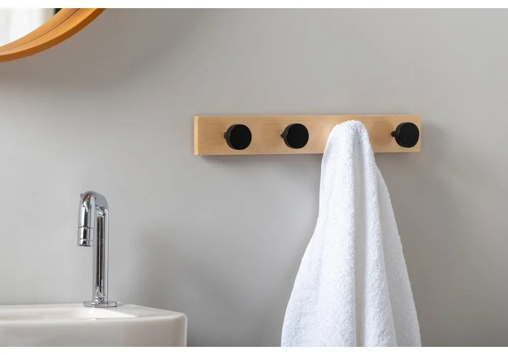 Appendiabiti da parete nero in legno di pino Knobs - PT LIVING