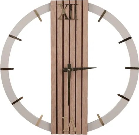 Orologio Tondo da Parete 60 cm in legno Noce cannettato