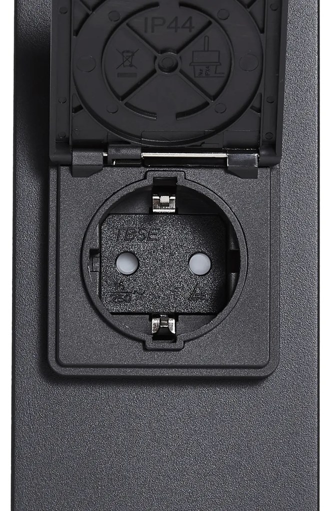 Lampione da esterno moderno nero con vetro fumé 70 cm con sensore crepuscolare IP44 - Denmark