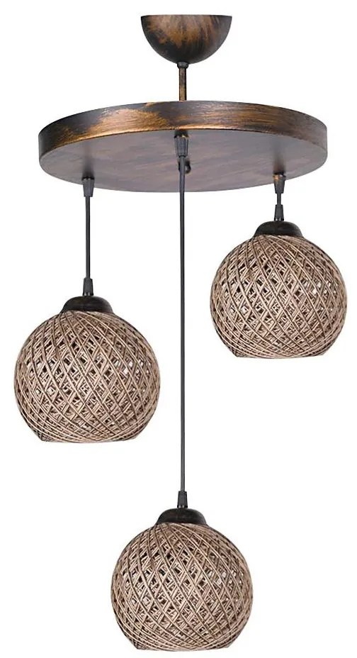 Lampadario su corda CRAYON 3xE27/60W/230V beige