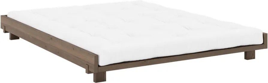 Letto matrimoniale marrone in pino massiccio con rete inclusa 160x200 cm Social – Karup Design