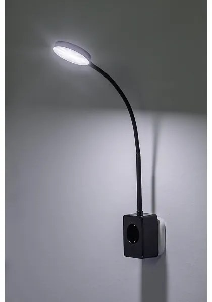 Rabalux 71284 - Lampada da parete LED dimmerabile TIVRO 4W/230V con porta USB integrata per presa a muro, nera