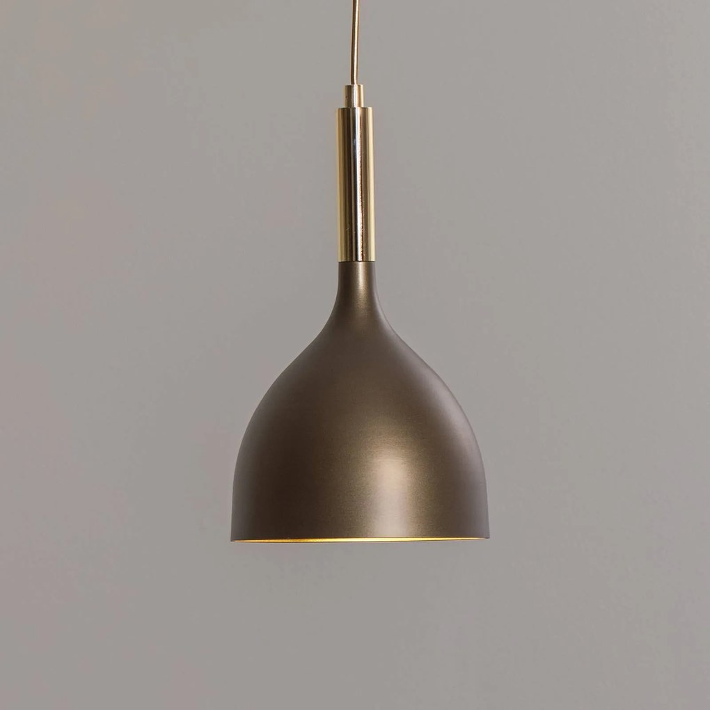 Luminex Lampada a sospensione Noak, a 1 luce, titanio/oro/oro, acciaio