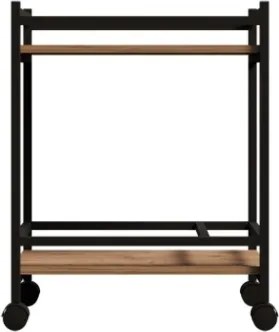 Carrello Portavivande Stile Industrial 60x34x76 Will Rovere