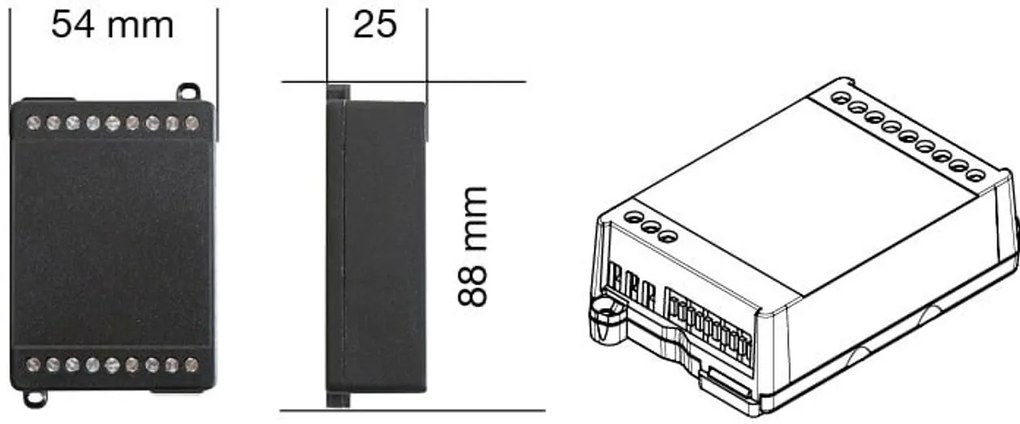 Controller Dimmer Monocolore/CCT/RGB/RGBW  12/24 - Controllabile da Pulsante