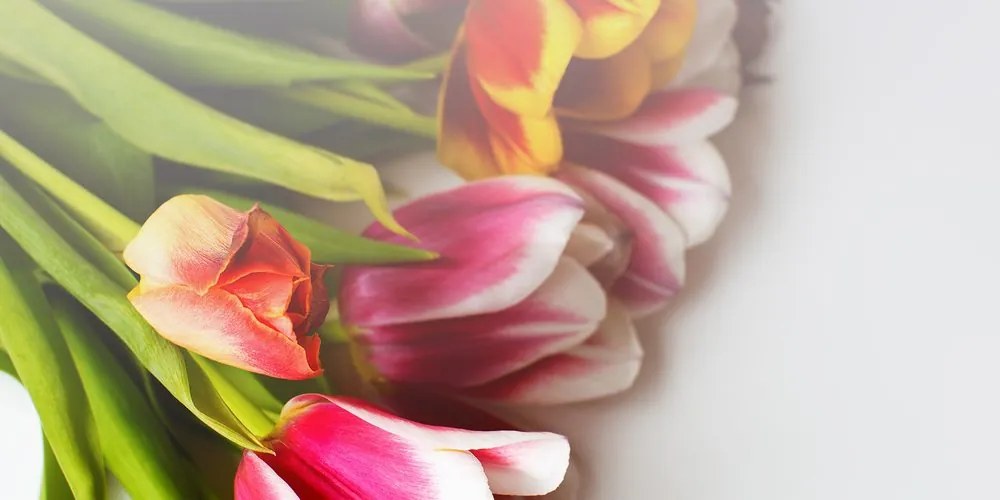 Quadro su tela – Bouquet di tulipani colorati