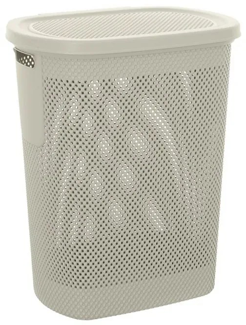 Cesto portabiancheria con coperchio in plastica bianca 58 lt Kamala
