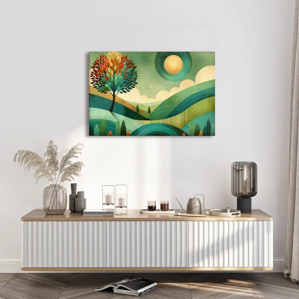 Quadro su tela – Albero della vita nel paesaggio