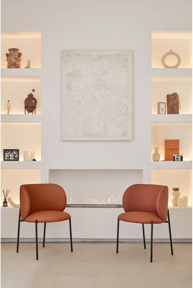 Set di sedie da pranzo arancione in imbottito 2 pz Mogi – Teulat