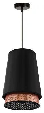 Duolla - Lampadario a sospensione con filo BELL SHINY 1xE27/15W/230V diametro 25 cm nero/rame