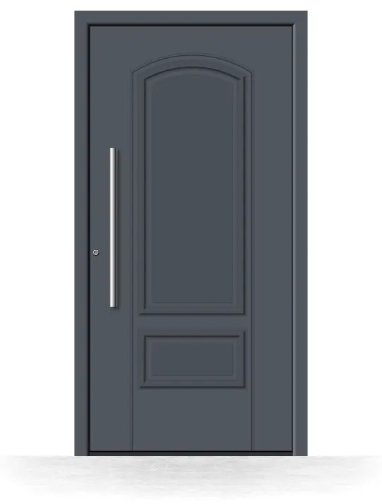 Portoncini in alluminio, grigio antracite RAL 7016, 1000 x 1950 mm, isolamento termico, Schüco, modello Ancona, configura individualmente