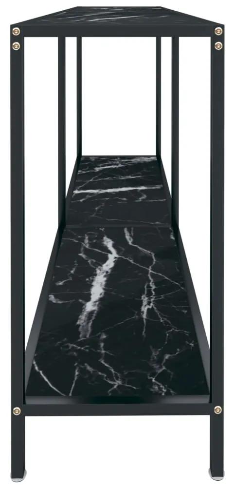 Tavolo consolle nero 140x35x75,5 cm in vetro temperato