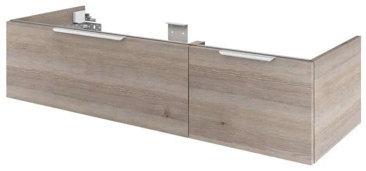 Mobile da bagno sotto lavabo SENSEA Neo grigio lucido L 135 x H 32 x P 48 cm 1 cassetto, lavabo non incluso
